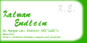 kalman endlein business card